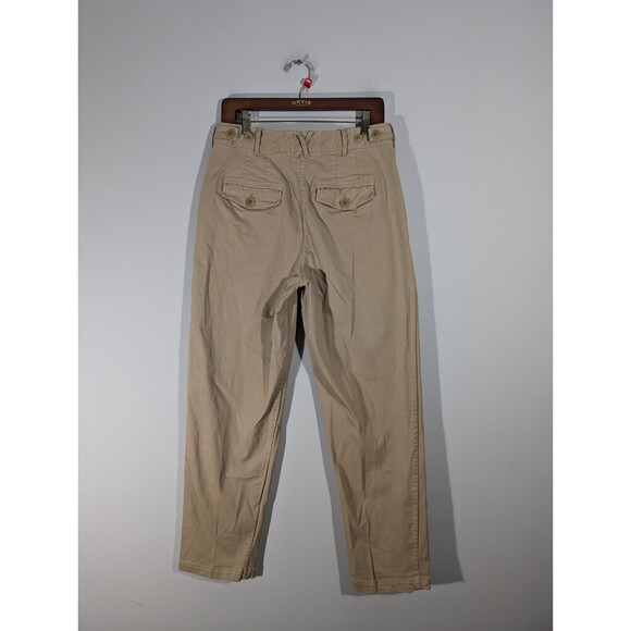Alex Mill Pants Women Sz 10 Tan Khaki Boyish Chino‎ High Waist Cotton Lagenlook - Picture 2 of 10